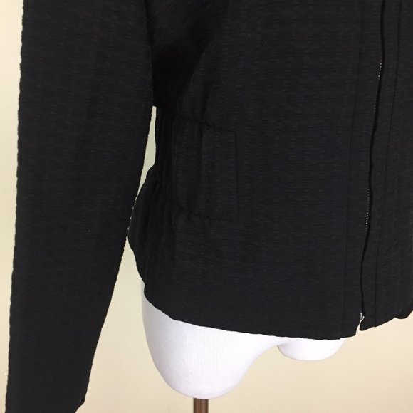 MAJE Textured Fabric Elastic Waist Zip Up Jacket - Picture 8 of 10